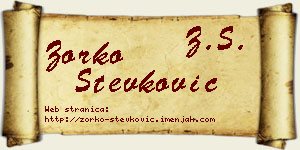 Zorko Stevković vizit kartica